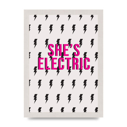 Shes Electric Pattern Wall Art - A4 framed