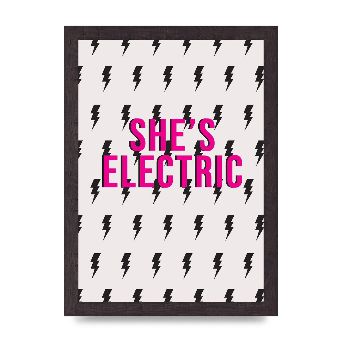 Shes Electric Pattern Wall Art - A4 framed