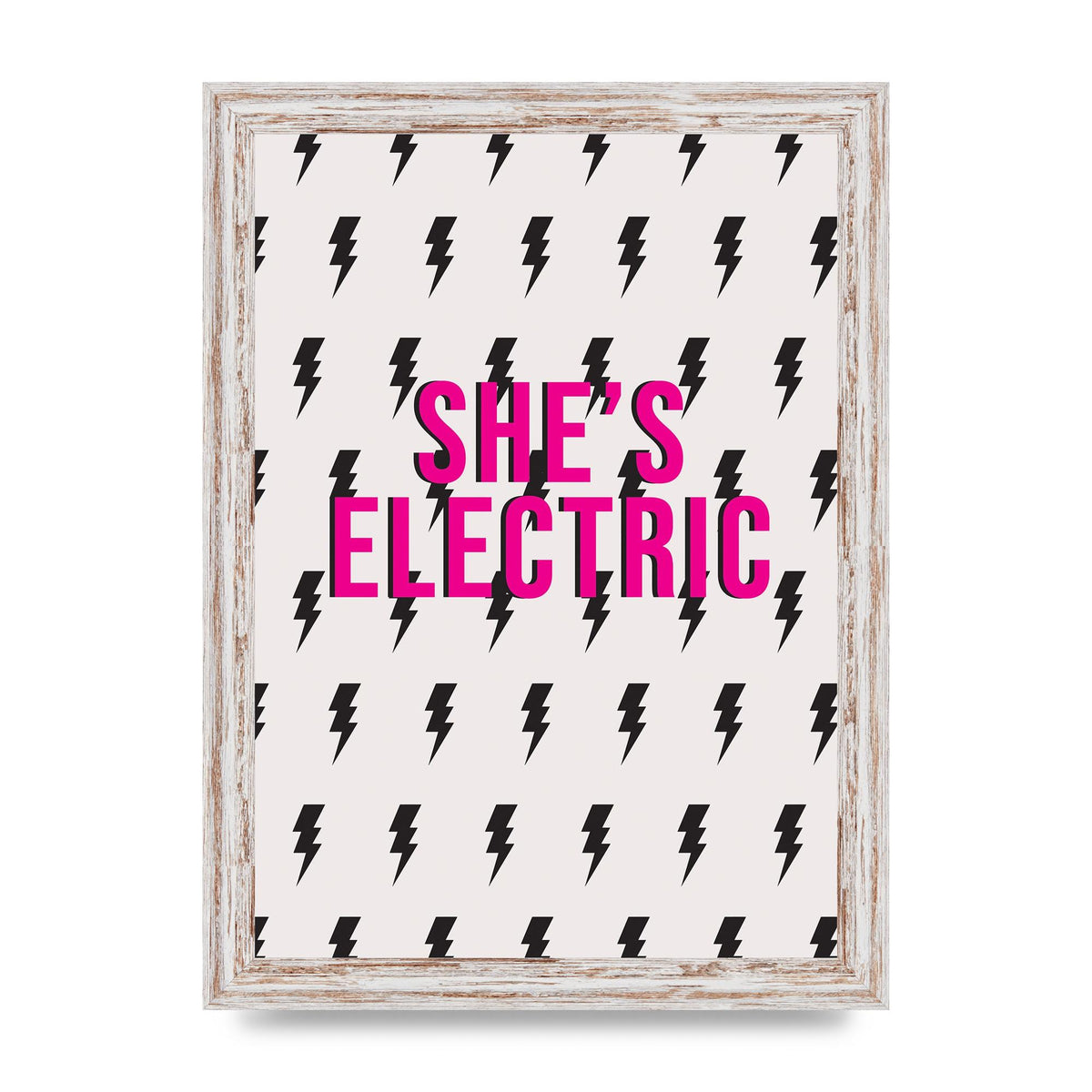 Shes Electric Pattern Wall Art - A4 framed