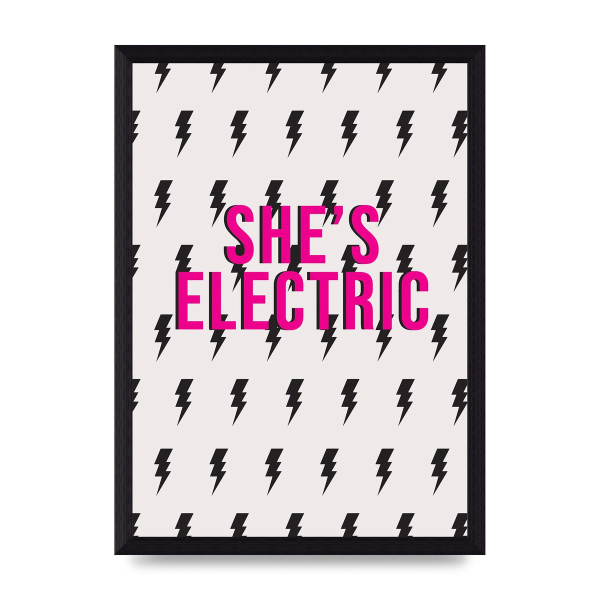 Shes Electric Pattern Wall Art - A4 framed