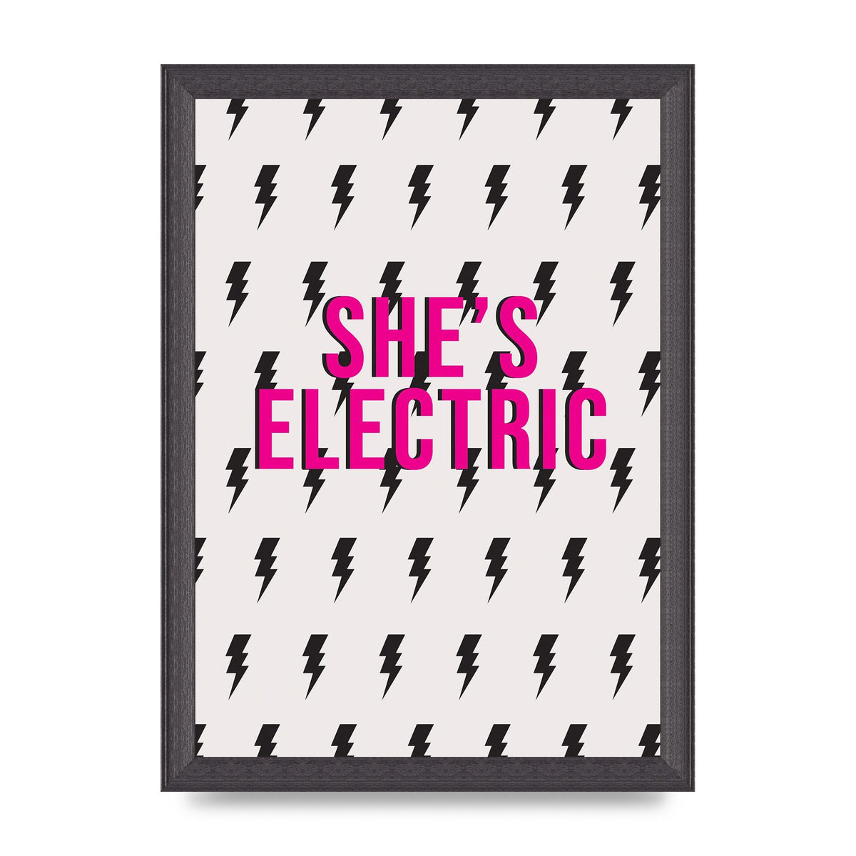 Shes Electric Pattern Wall Art - A4 framed