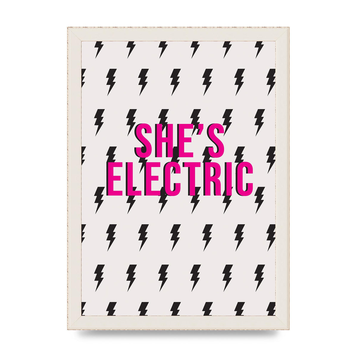 Shes Electric Pattern Wall Art - A4 framed