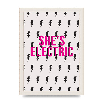 Shes Electric Pattern Wall Art - A4 framed