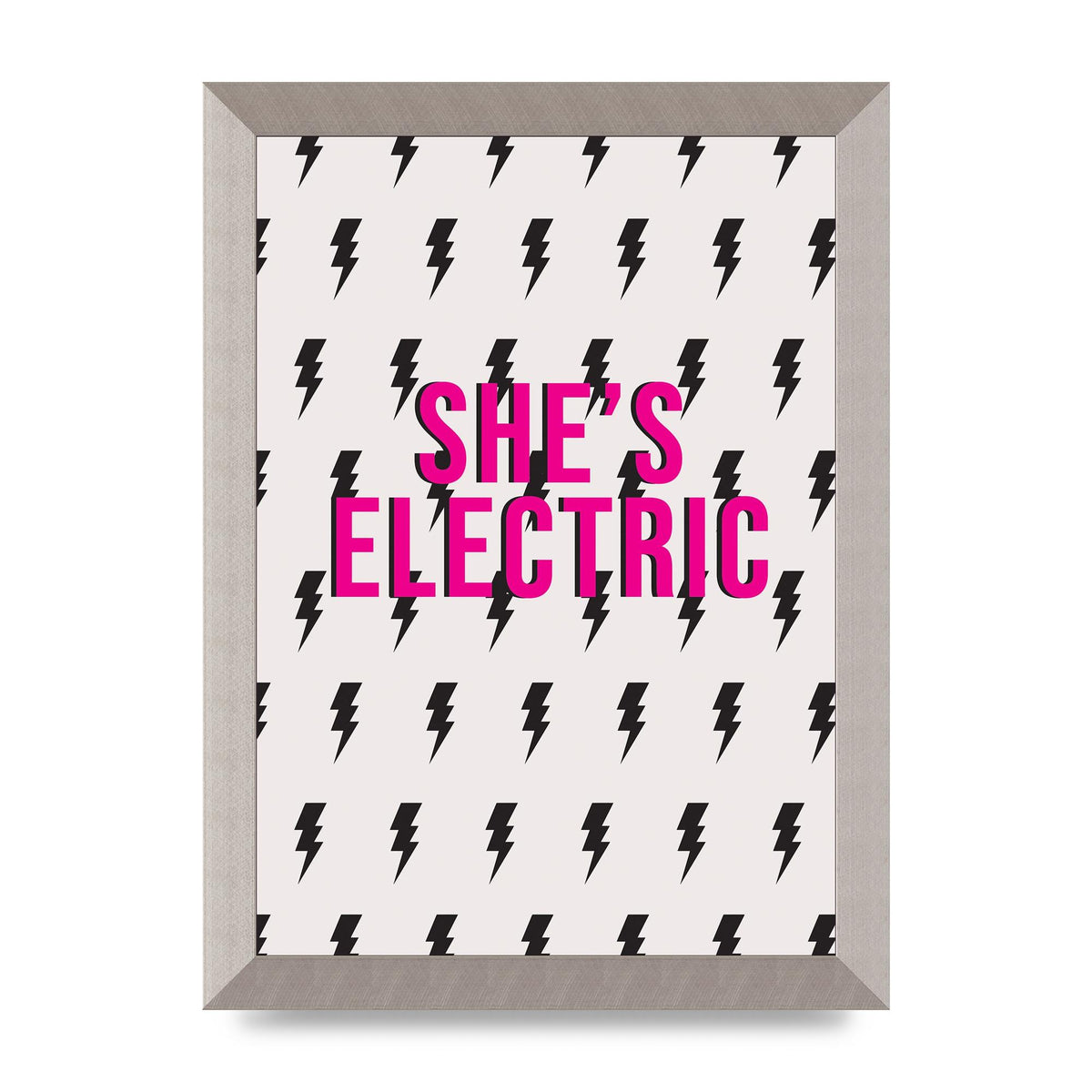 Shes Electric Pattern Wall Art - A4 framed