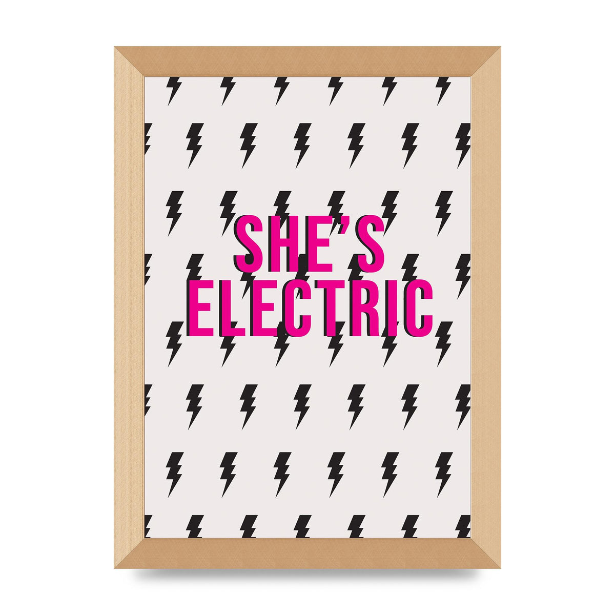 Shes Electric Pattern Wall Art - A4 framed