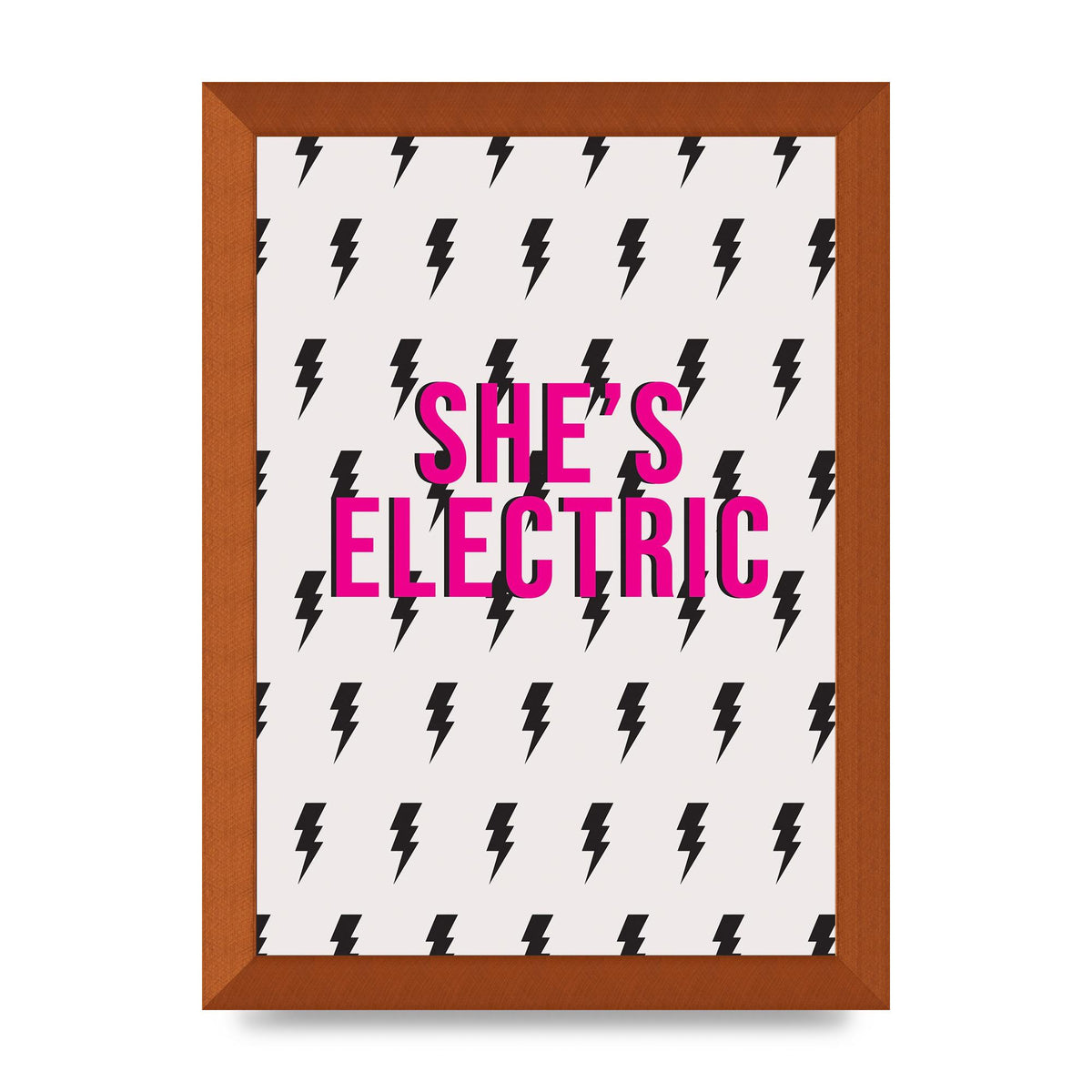 Shes Electric Pattern Wall Art - A4 framed