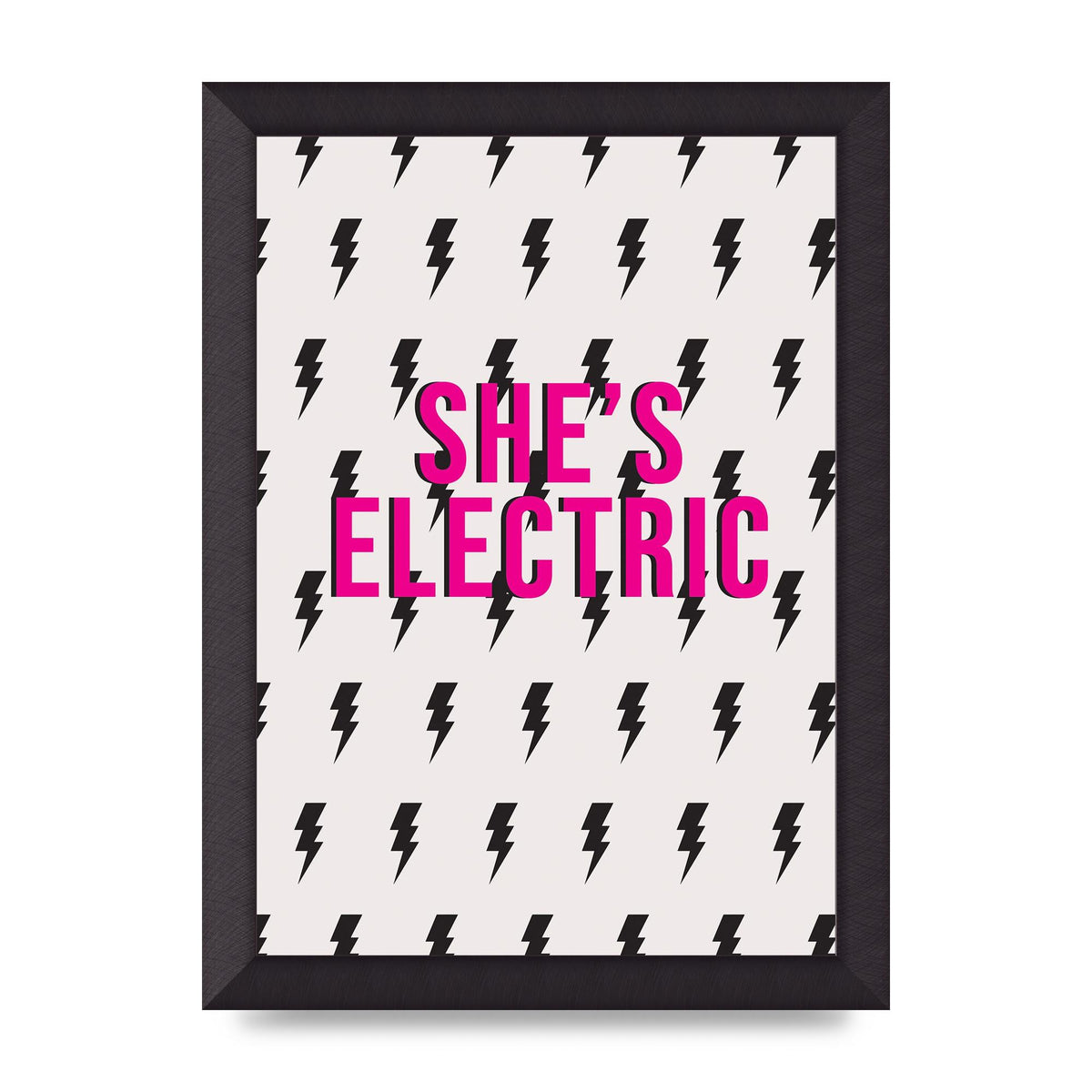 Shes Electric Pattern Wall Art - A4 framed