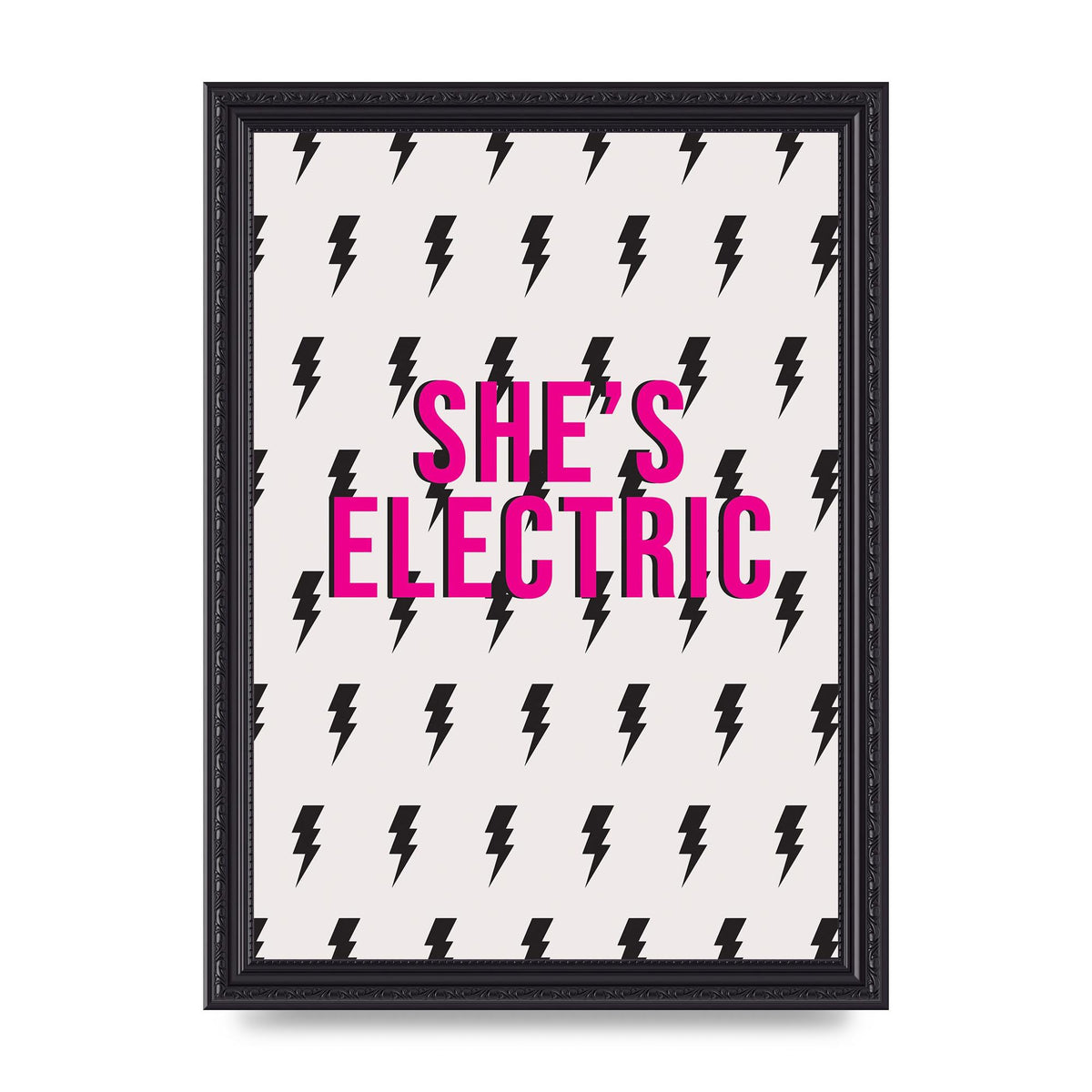 Shes Electric Pattern Wall Art - A4 framed