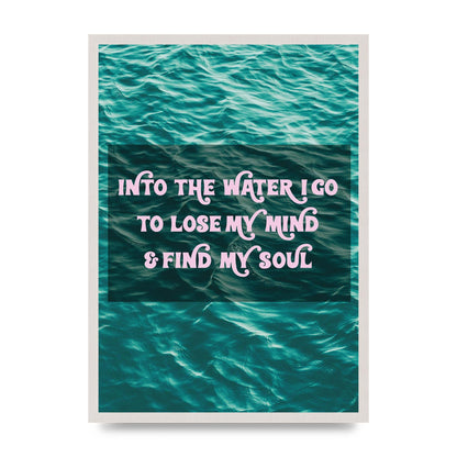 Into The Water Rhyme Swimming" Printed Poster - A2 framed