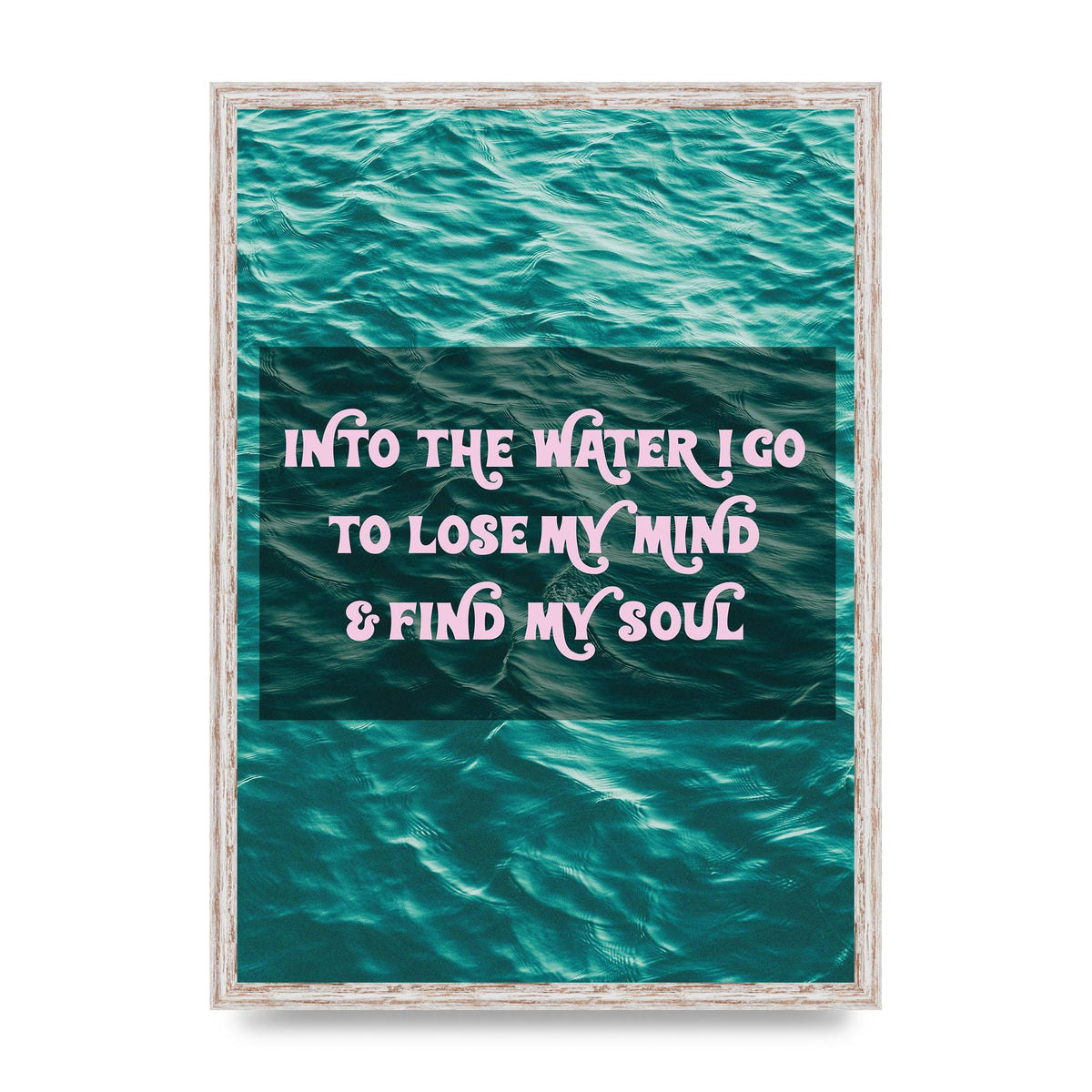 Into The Water Rhyme Swimming" Printed Poster - A2 framed