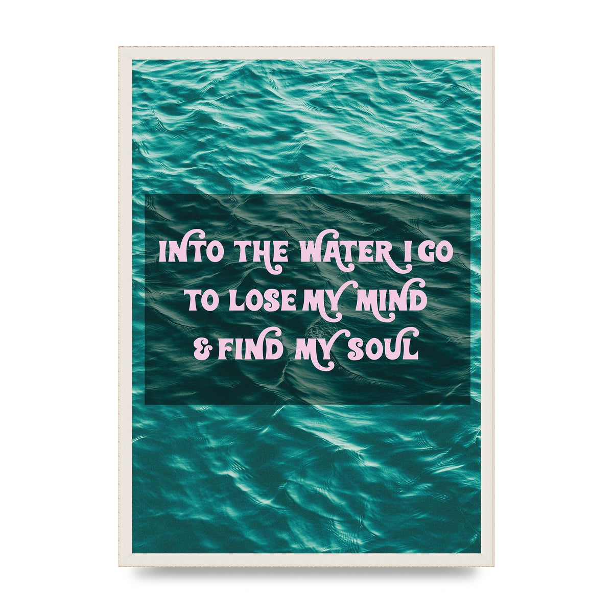 Into The Water Rhyme Swimming" Printed Poster - A2 framed