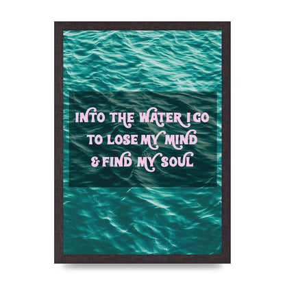 Into The Water Rhyme Swimming" Printed Poster - A3 framed