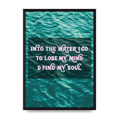 Into The Water Rhyme Swimming" Printed Poster - A3 framed