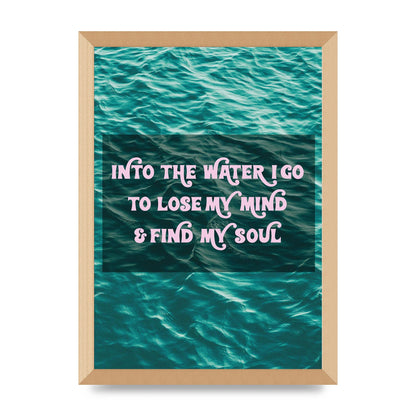 Into The Water Rhyme Swimming" Printed Poster - A3 framed