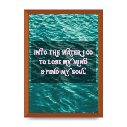 Into The Water Rhyme Swimming" Printed Poster - A3 framed