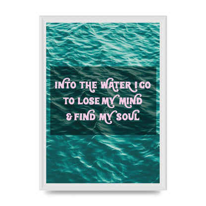 Into The Water Rhyme Swimming" Printed Poster - A3 framed