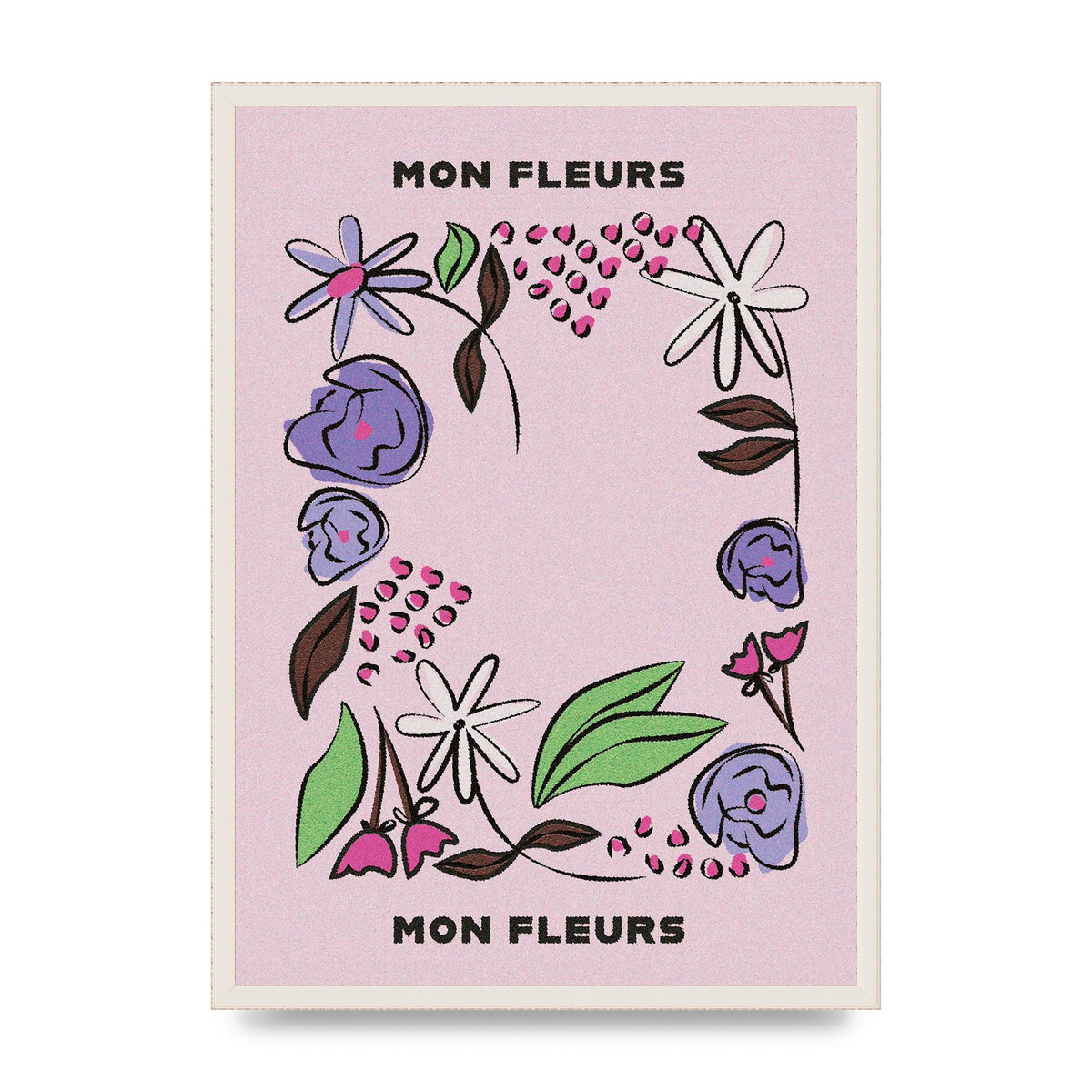 Mon Fleur Illustration Retro 2 Art For The Home - A2 framed