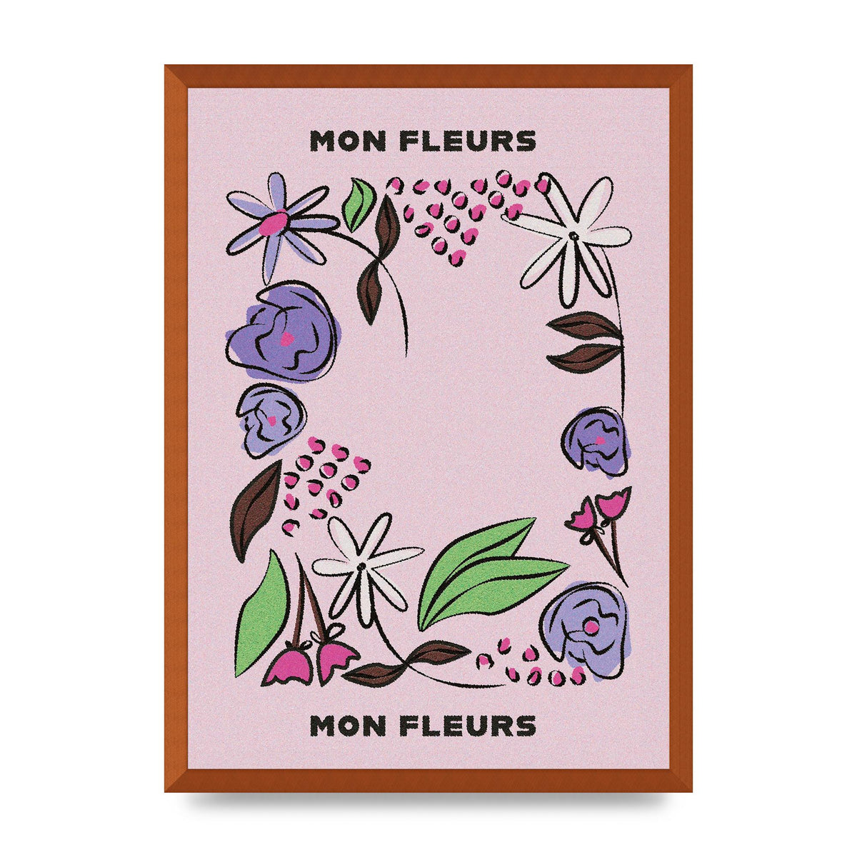 Mon Fleur Illustration Retro 2 Art For The Home - A2 framed