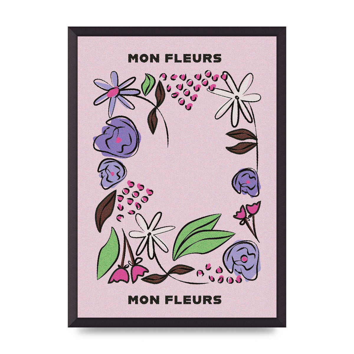 Mon Fleur Illustration Retro 2 Art For The Home - A2 framed