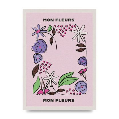 Mon Fleur Illustration Retro 2 Art For The Home - A3 framed