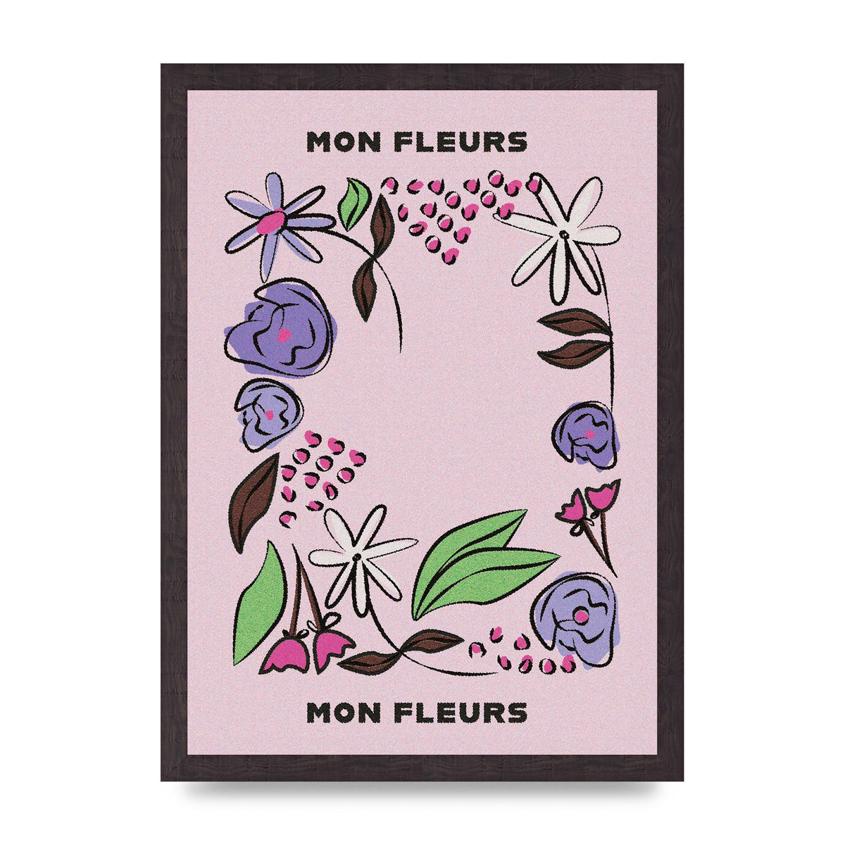Mon Fleur Illustration Retro 2 Art For The Home - A3 framed