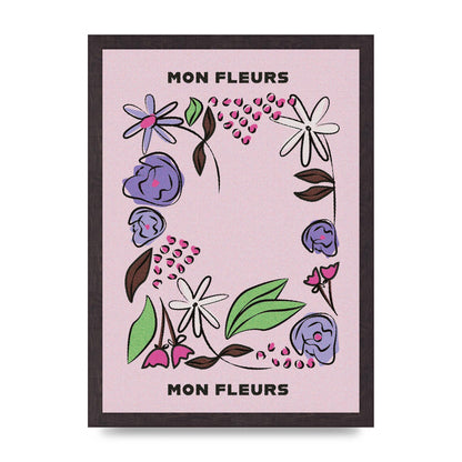 Mon Fleur Illustration Retro 2 Art For The Home - A3 framed