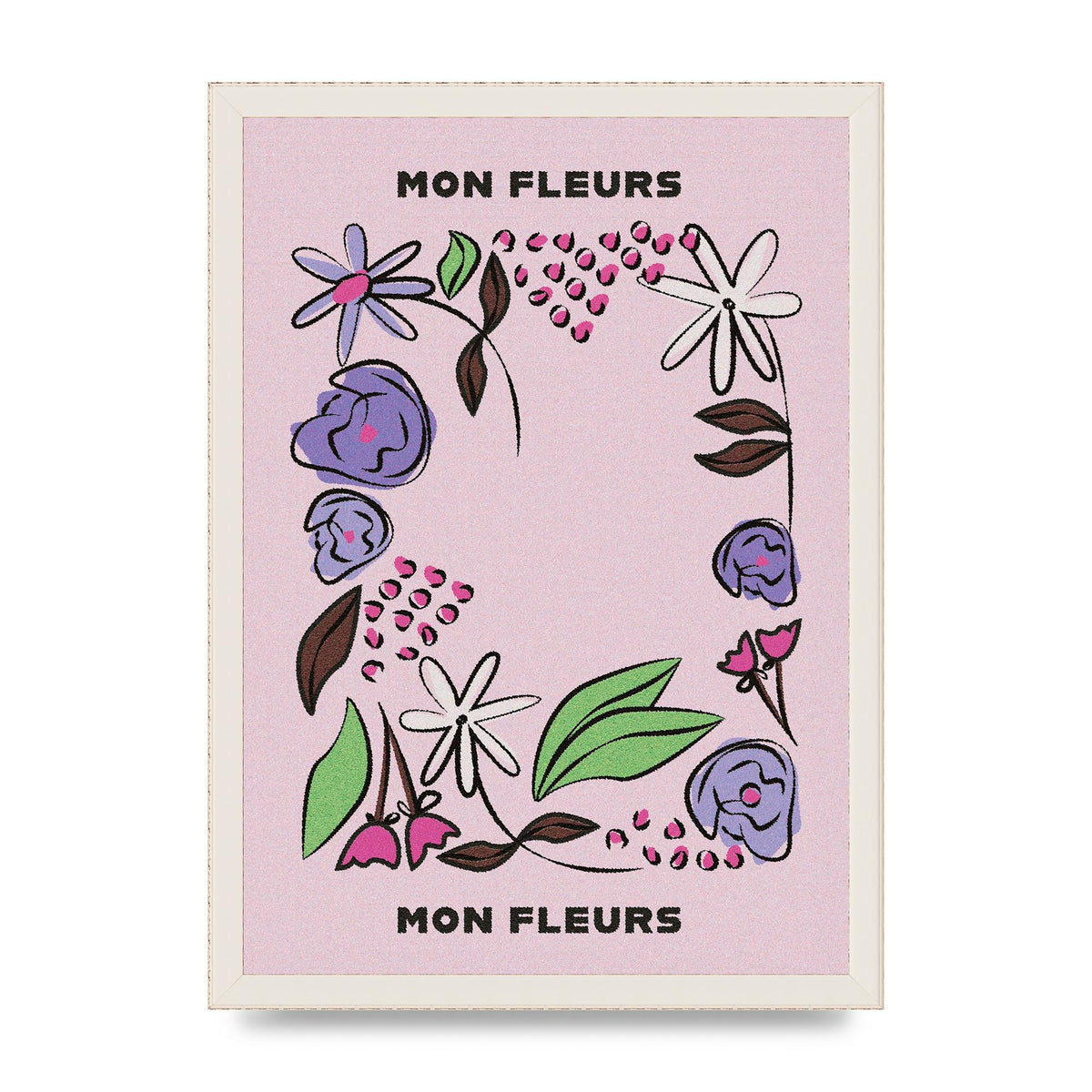 Mon Fleur Illustration Retro 2 Art For The Home - A3 framed