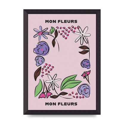 Mon Fleur Illustration Retro 2 Art For The Home - A3 framed