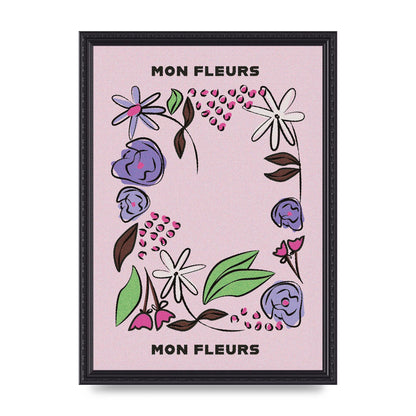 Mon Fleur Illustration Retro 2 Art For The Home - A3 framed