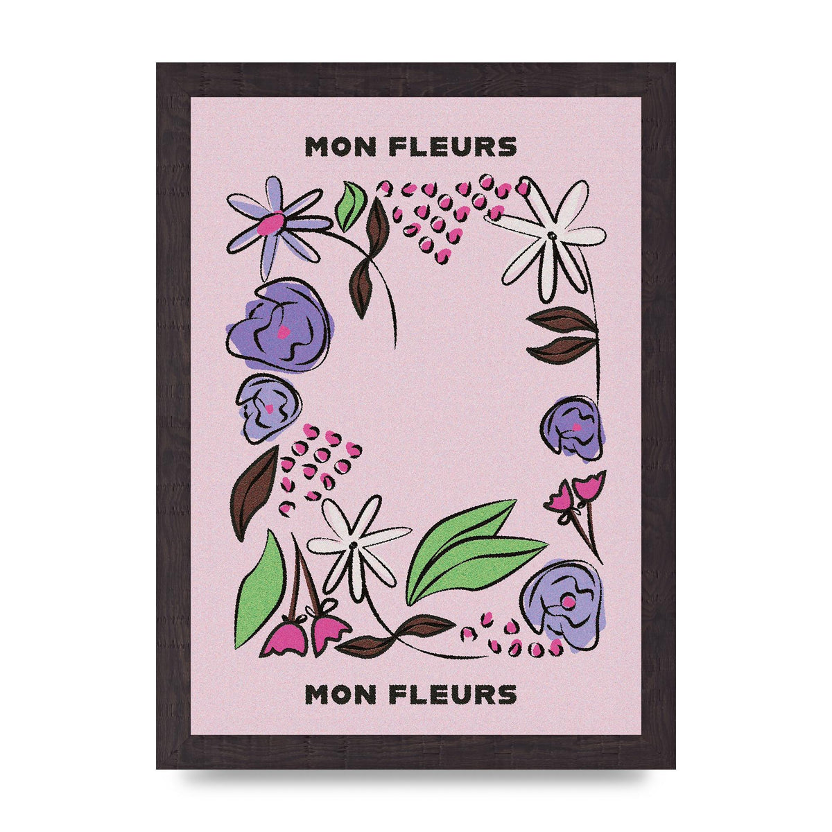 Mon Fleur Illustration Retro 2 Art For The Home - A4 framed