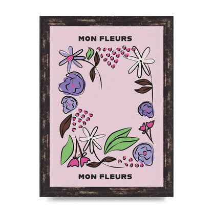 Mon Fleur Illustration Retro 2 Art For The Home - A4 framed