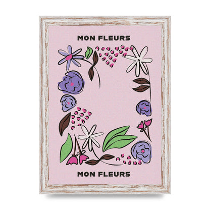 Mon Fleur Illustration Retro 2 Art For The Home - A4 framed