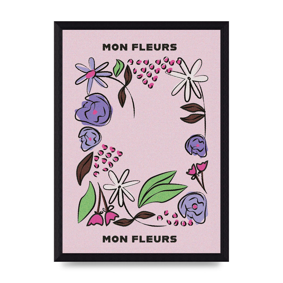 Mon Fleur Illustration Retro 2 Art For The Home - A4 framed