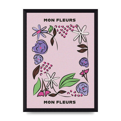 Mon Fleur Illustration Retro 2 Art For The Home - A4 framed