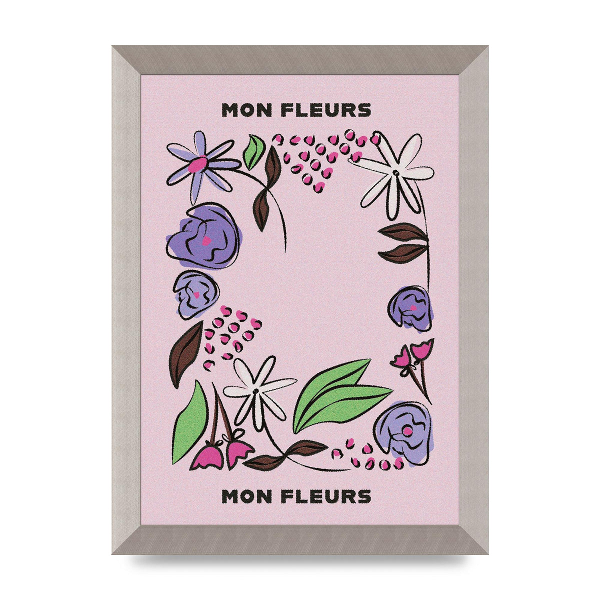 Mon Fleur Illustration Retro 2 Art For The Home - A4 framed