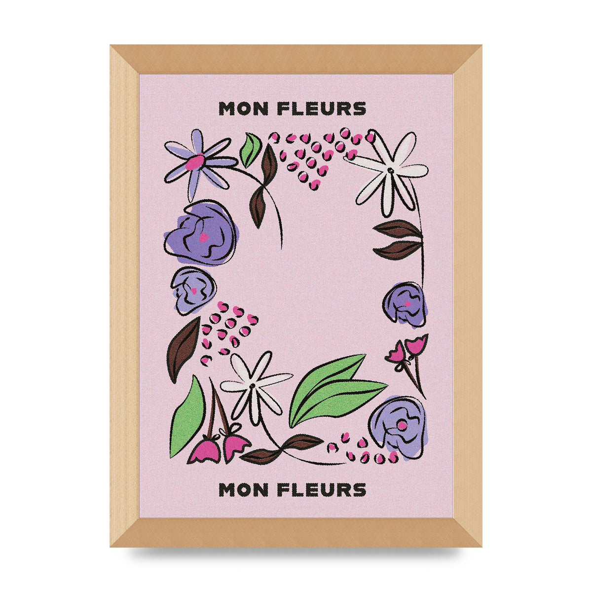Mon Fleur Illustration Retro 2 Art For The Home - A4 framed