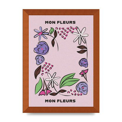 Mon Fleur Illustration Retro 2 Art For The Home - A4 framed