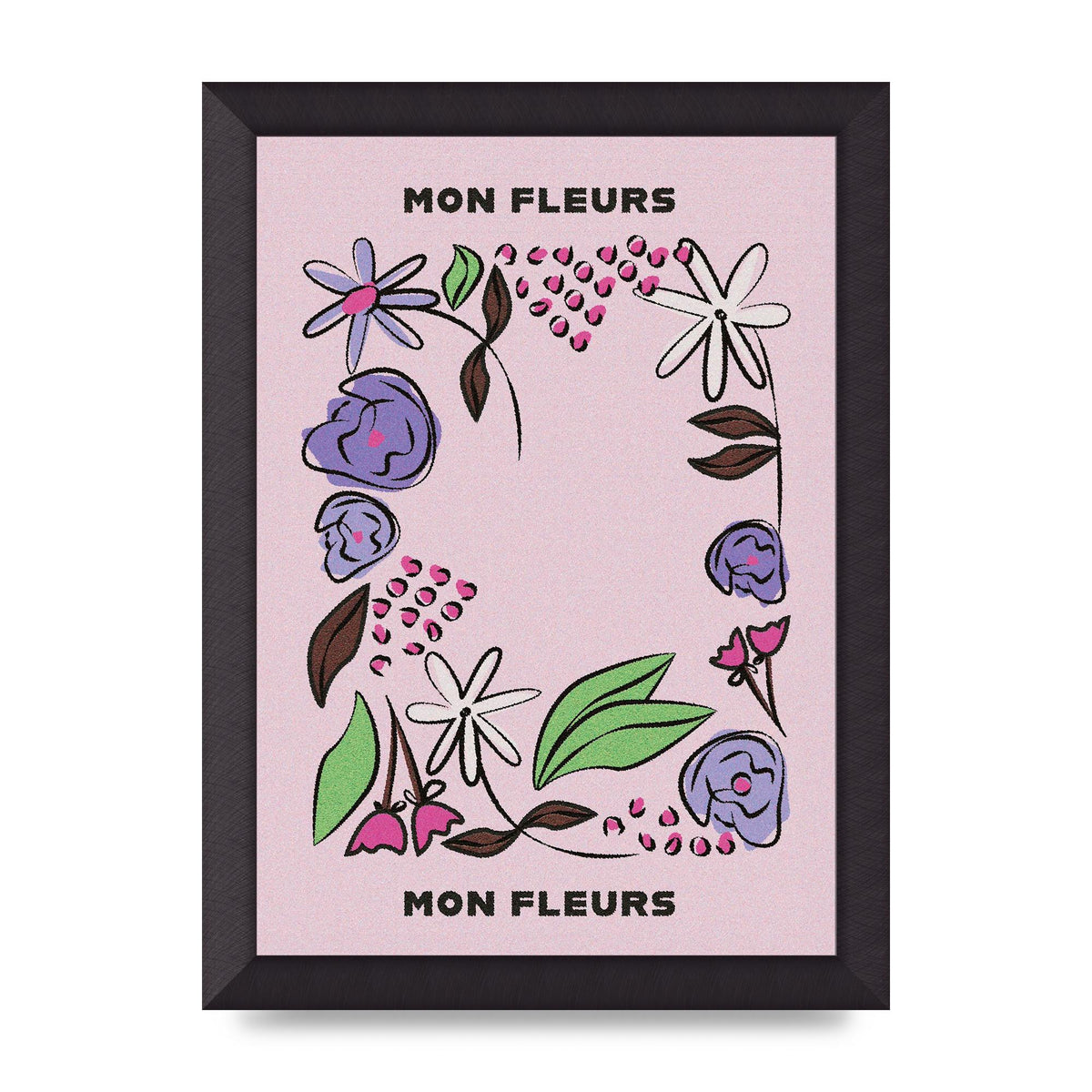 Mon Fleur Illustration Retro 2 Art For The Home - A4 framed
