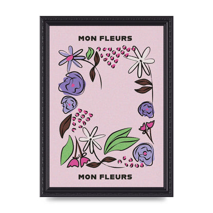 Mon Fleur Illustration Retro 2 Art For The Home - A4 framed