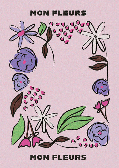 Mon Fleur Illustration Retro 2 Art For The Home - detail