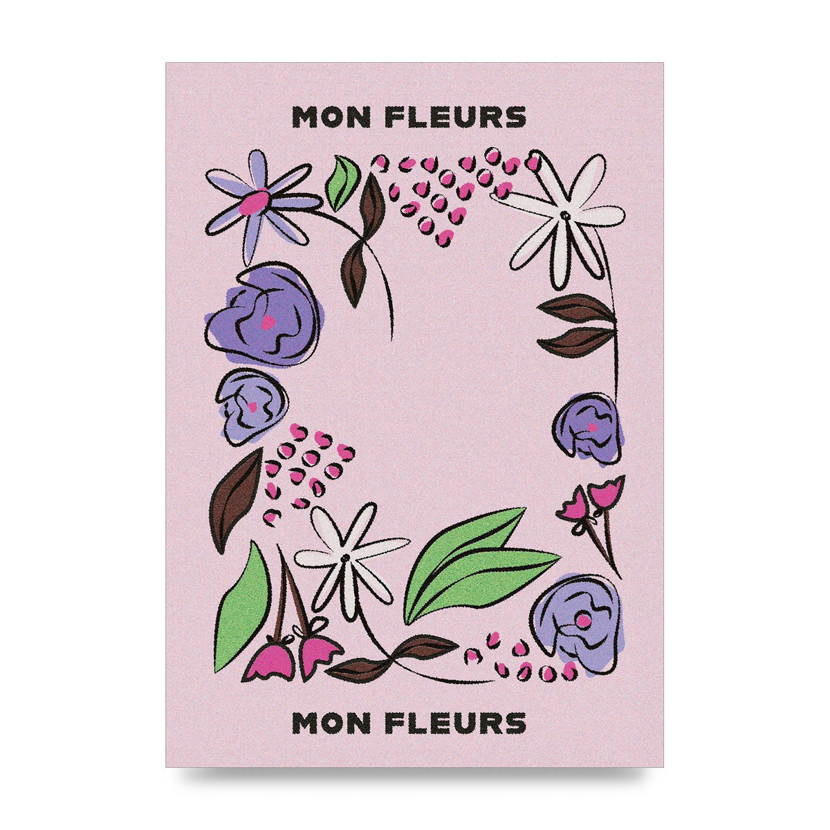 Mon Fleur Illustration Retro 2 Art For The Home - unframed print
