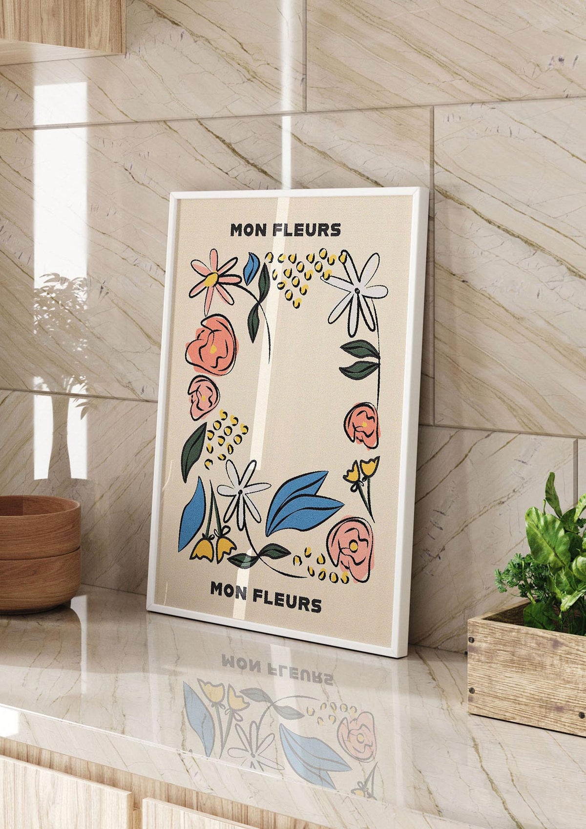 Mon Fleur Illustration Retro Printed Poster - kitchen 2