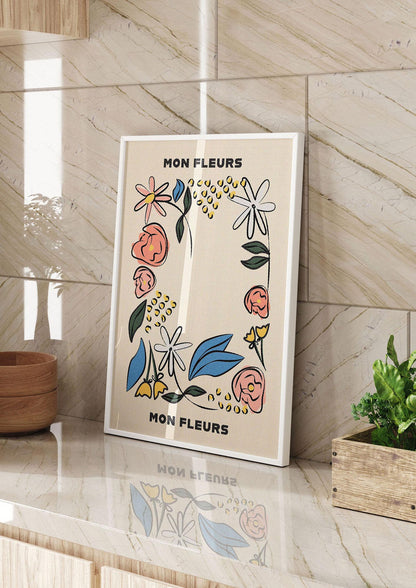 Mon Fleur Illustration Retro Printed Poster - kitchen 2