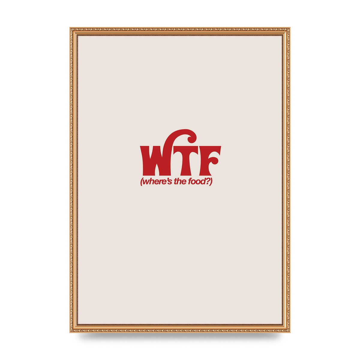 WTF Food Red" Art For The Home - A2 framed