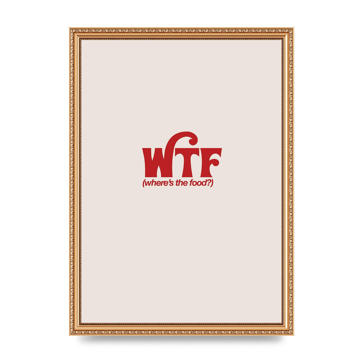 WTF Food Red" Art For The Home - A3 framed
