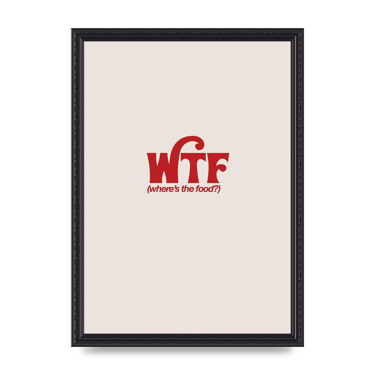 WTF Food Red" Art For The Home - A3 framed