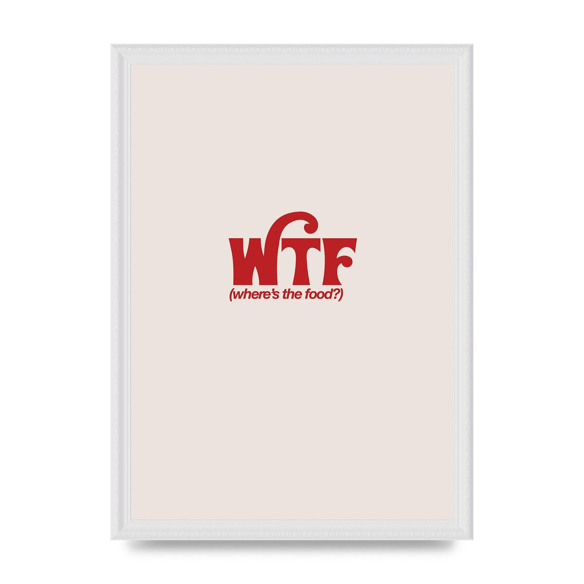 WTF Food Red" Art For The Home - A3 framed