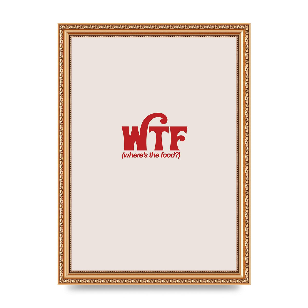 WTF Food Red" Art For The Home - A4 framed