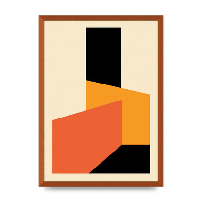 Bauhaus Textured Nine Printed Poster - A2 framed