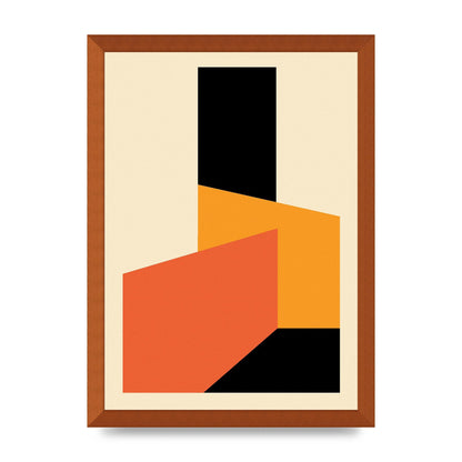 Bauhaus Textured Nine Printed Poster - A3 framed